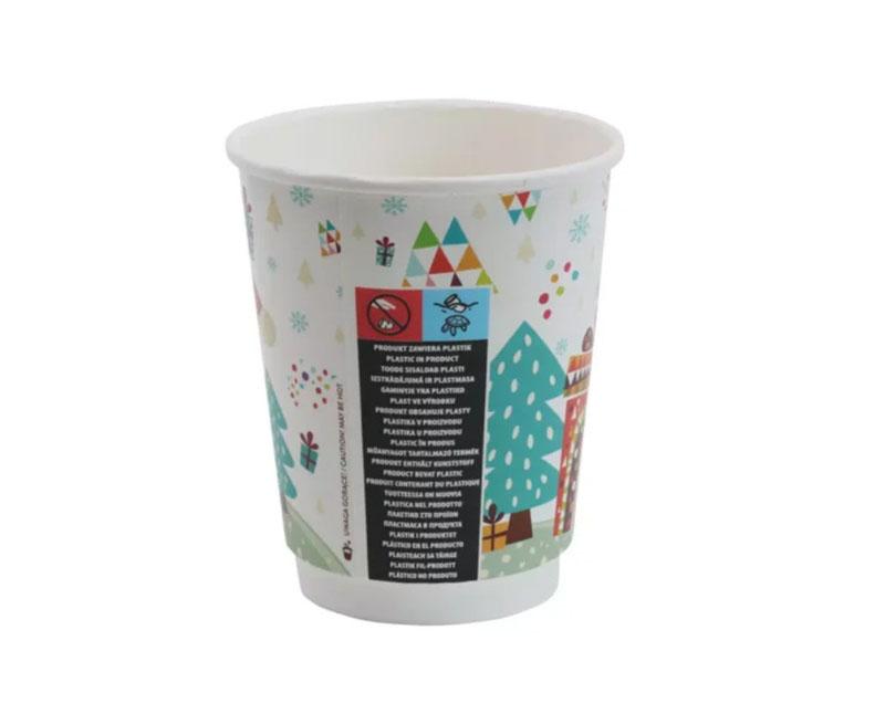 Duplafalú papírpohár (karácsonyi) 340 ml, 90 mm, Winter Másodlagos kép