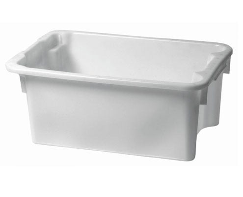 Élelmiszeripari fehér műanyag láda 600 x 400 x 240 mm Fő kép