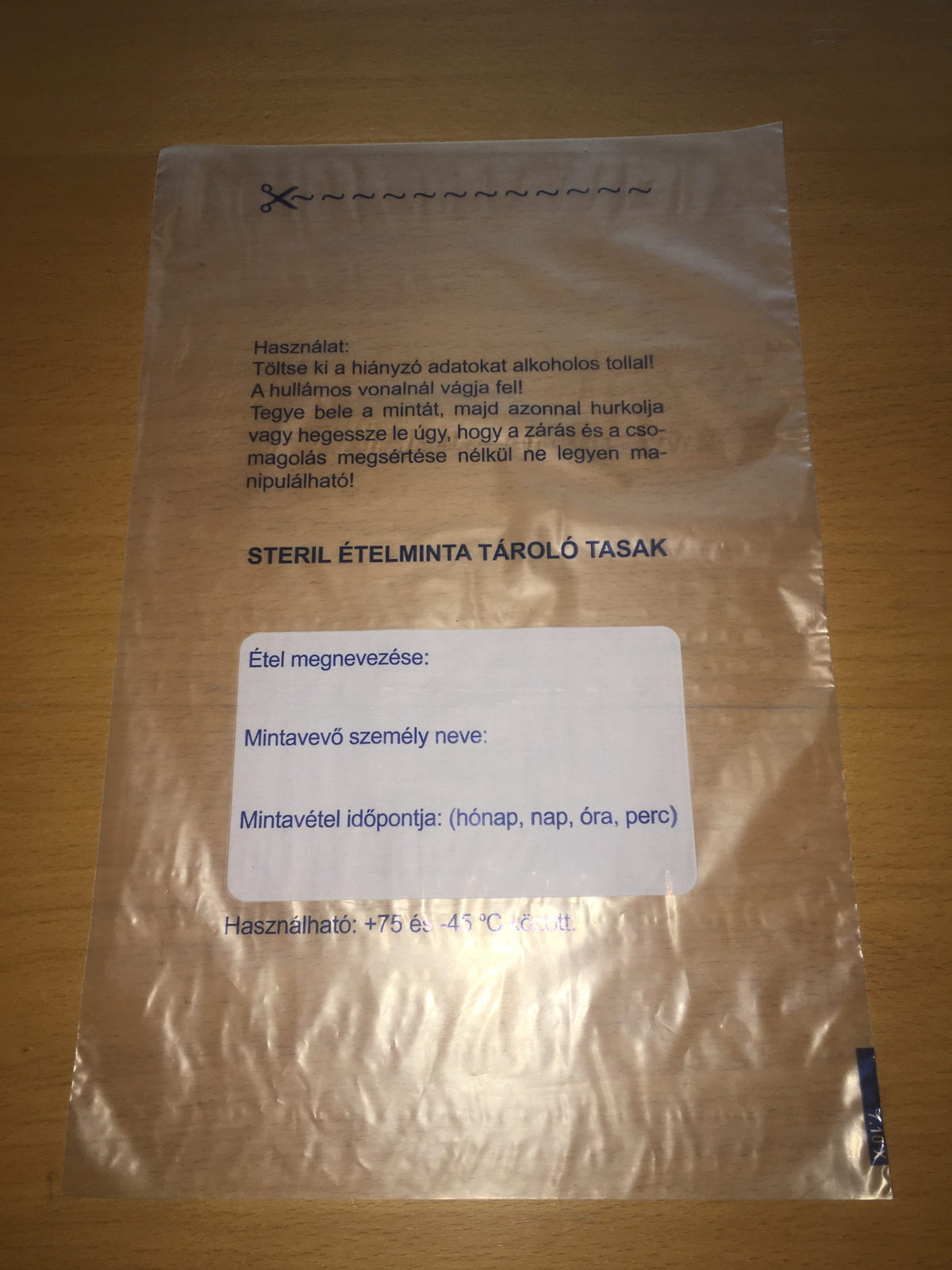 Ételmintás nylon tasak Fő kép