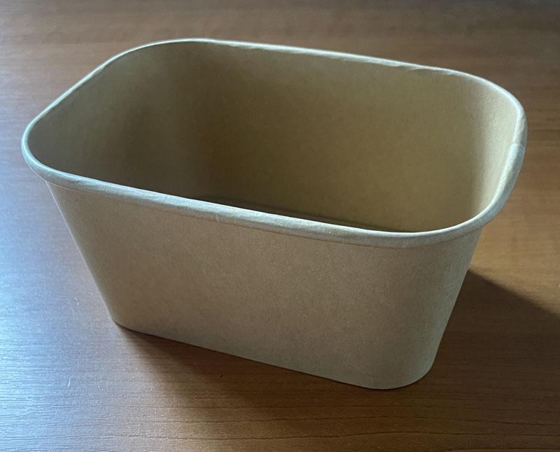 Ételszállító kraft szögletes alj PP bevonattal 1000 ml Fő kép