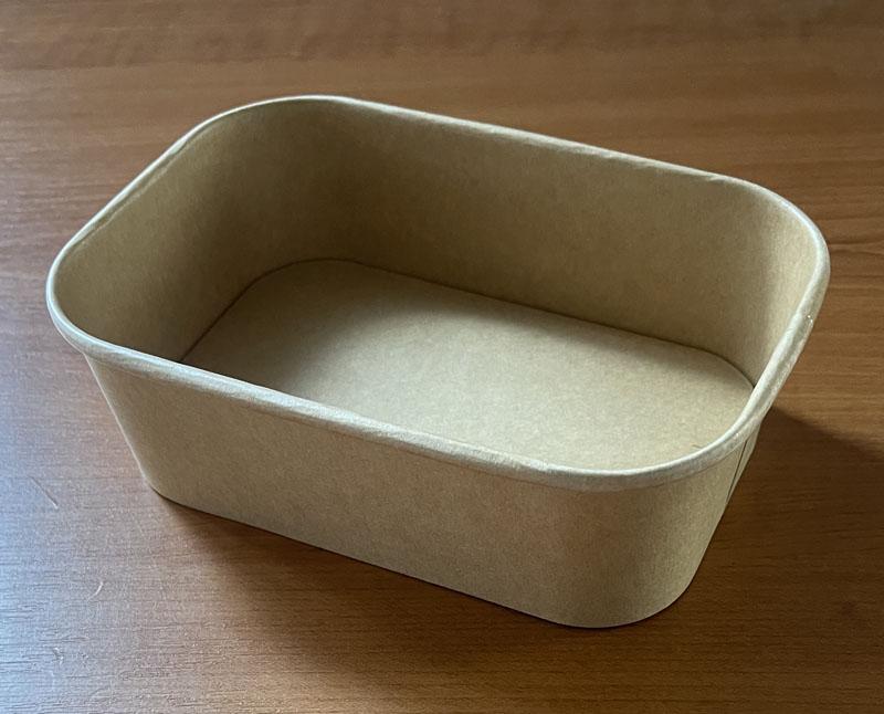 Ételszállító kraft szögletes komposztálható alj 650 ml