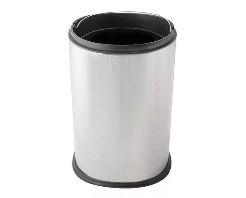 Fedél nélküli, rozsdamentes acél szemetes kuka, 20 l, 27,5 x 42 cm, fényes Fő kép