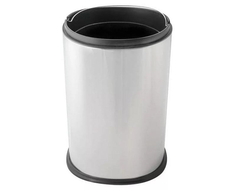 Fedél nélküli, rozsdamentes acél szemetes kuka, 5 l, 18 x 26 cm, fényes Fő kép