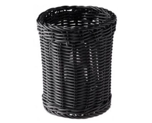 Fekete műrattan evőeszköztartó 12 x 15 cm Fő kép