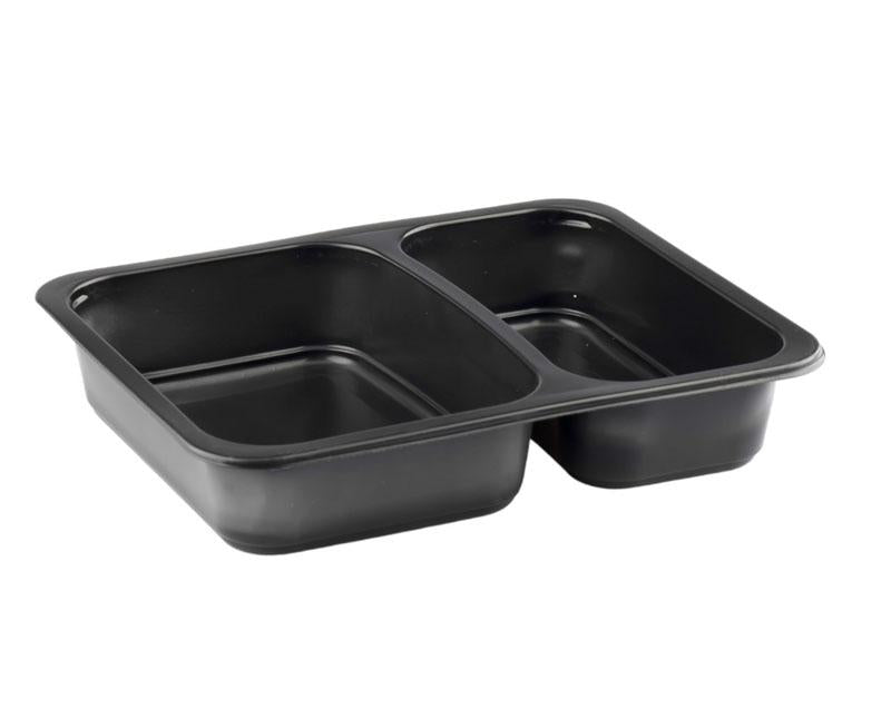 Fóliázható PP tálca hegeszthető 2 részes fekete 180 x 230 x 45 mm Fő kép