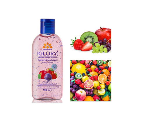 Glory kézfertőtlenítő gél vegyes gyümölcs illattal 100 ml