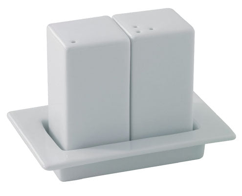 Grands Classiques só- és borsszóró szett tálcán, 11 x 7,3 x 8 cm, sütő porcelán, fehér