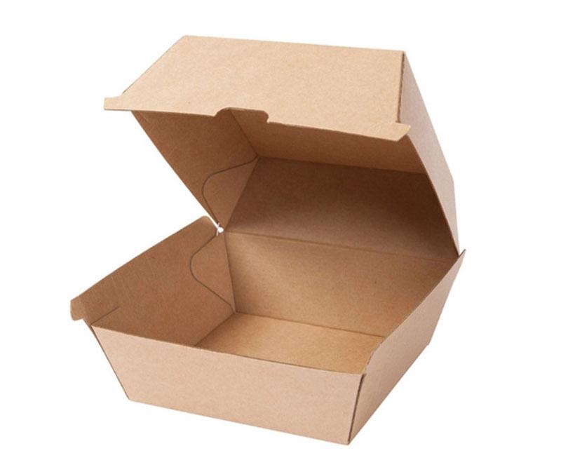 Hamburgeres papírdoboz 120 x 120 x 80 mm kraft XL Másodlagos kép