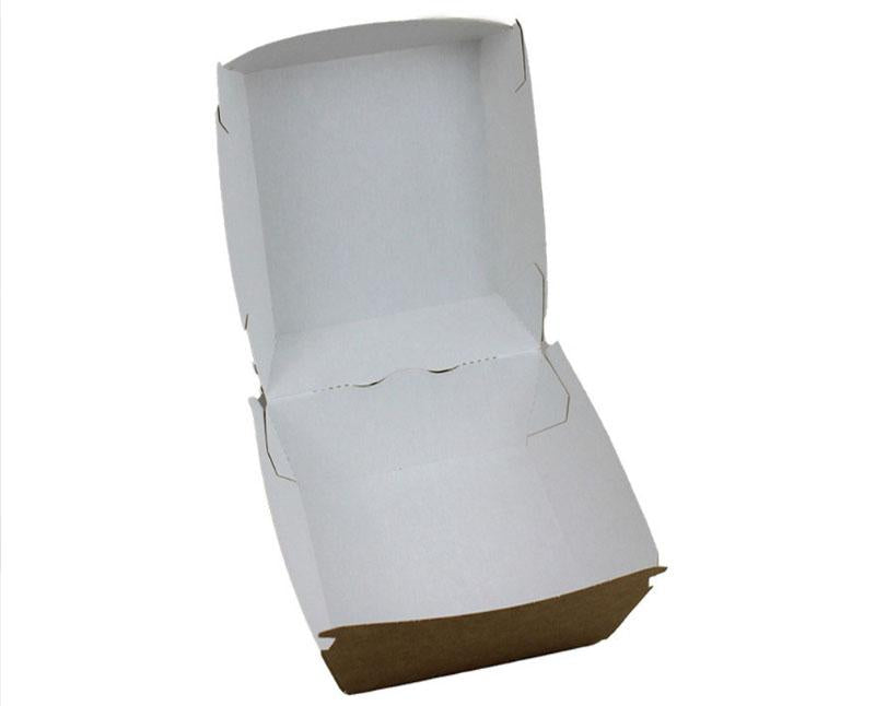 Hamburgeres papírdoboz kraft 140 x 140 x 80 mm XL Másodlagos kép