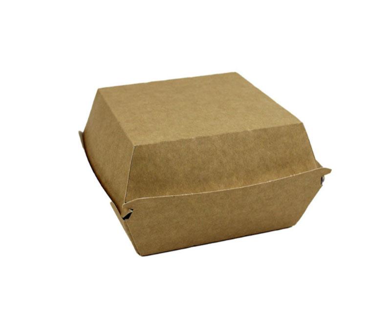 Hamburgeres papírdoboz kraft 140 x 140 x 80 mm XL Fő kép