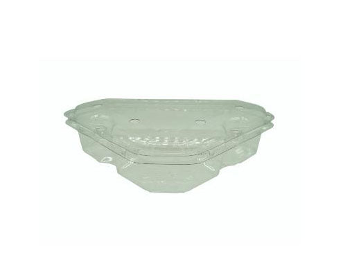 Háromszög gyümölcsdoboz - gyümölcskosár víztiszta 191 x 118 x 51 mm PET műanyag