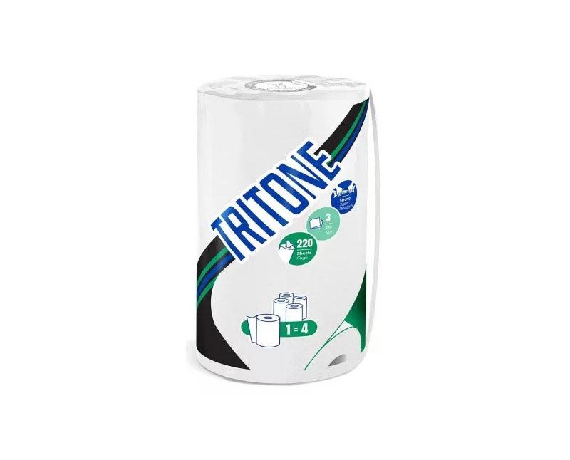 Háztartási papírtörlő tekercses, 100% Celtex Triton, 220 lap