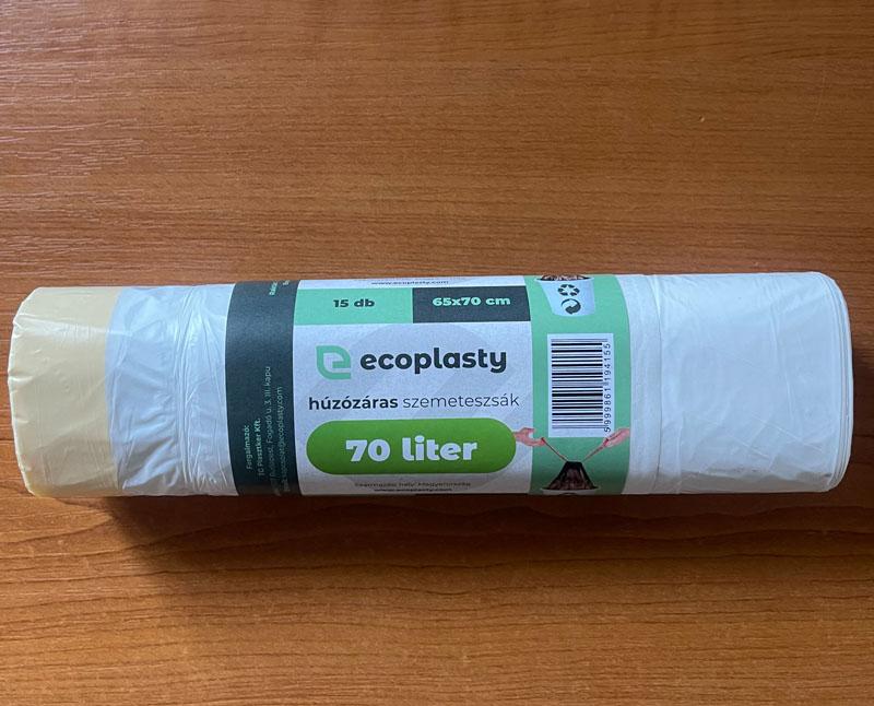 Húzózáras szemeteszsák fehér 70 l Fő kép