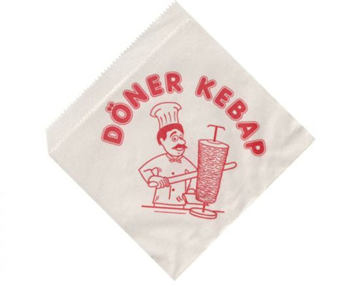 Kebap papír tasak 16 x 16 cm nyomtatott Fő kép