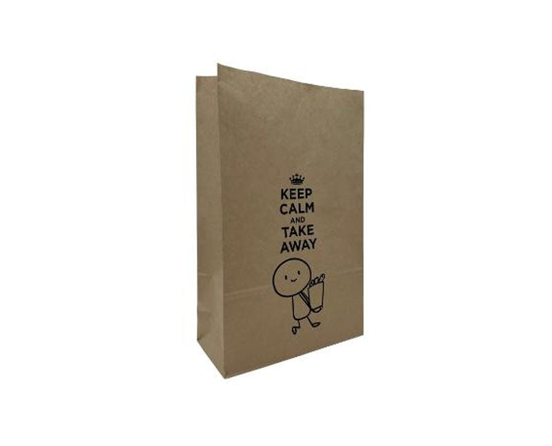 Keep Calm nyomtatott redős-talpas papírtasak 220 x 100 x 350 mm Fő kép