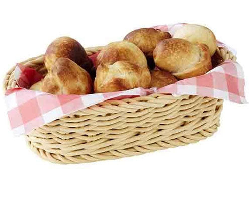 Kenyérkosár, műrattan, 19 x 12 cm, mag. 6 cm, natúr színben Fő kép