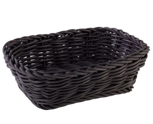 Kenyérkosár, műrattan, 19 x 13 cm, mag. 6 cm, fekete Fő kép