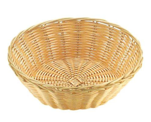 Kenyérkosár, műrattan, kerek, átm. 25 cm, mag. 7 cm, natúr színben Fő kép