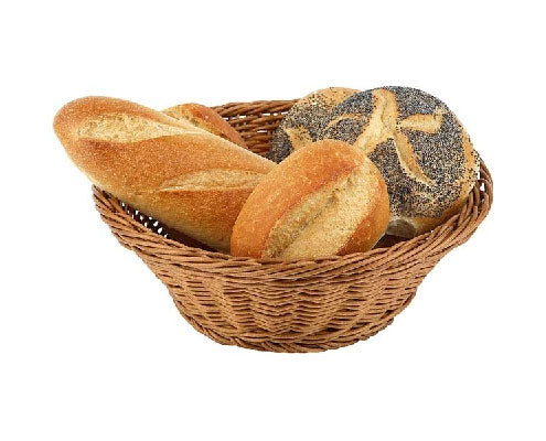 Kenyértartó kosár, kerek, átm. 19 cm, mag. 9,5 cm, műrattan, sötétbarna Fő kép