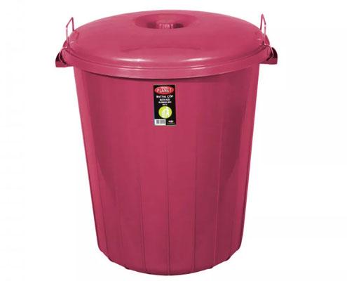 Kerek szemetes kuka fedéllel, zárható, műanyag, eco piros, 35 l Fő kép
