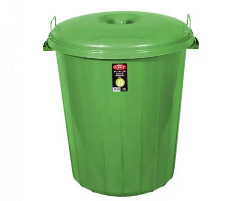 Kerek szemetes kuka fedéllel, zárható, műanyag, eco zöld, 70 l Fő kép