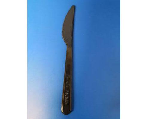 Műanyag kés újrahasználható PS  180 mm fekete Fő kép