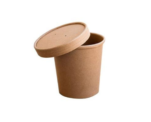 Leveses papírtégely barna 454 ml-hez tető
