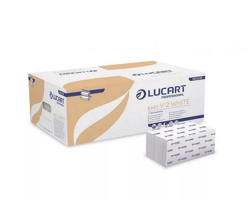 Lucart Easy V hajtogatott kéztörlő - 2 rétegű - recy - 21 x 21 cm Fő kép