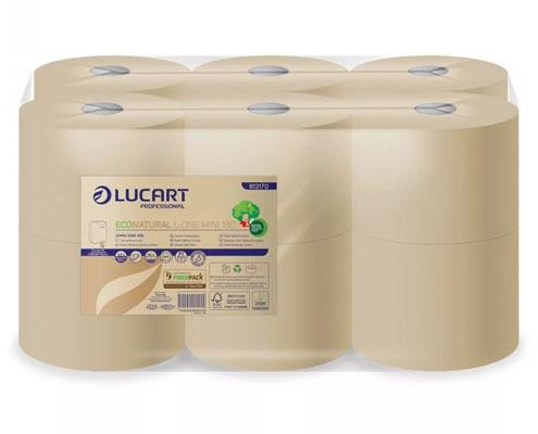 LUCART L-ONE ECO NATURAL 180 m toalettpapír, 2 rétegű, belső/pont, laponkénti adagolású Fő kép