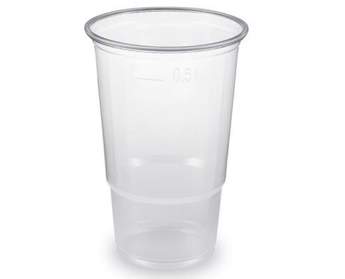 Műanyag natúr sörös pohár 0,5 l