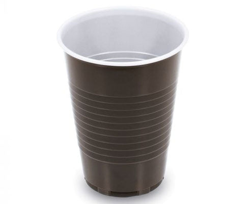 Műanyag pohár 180 ml barna-fehér