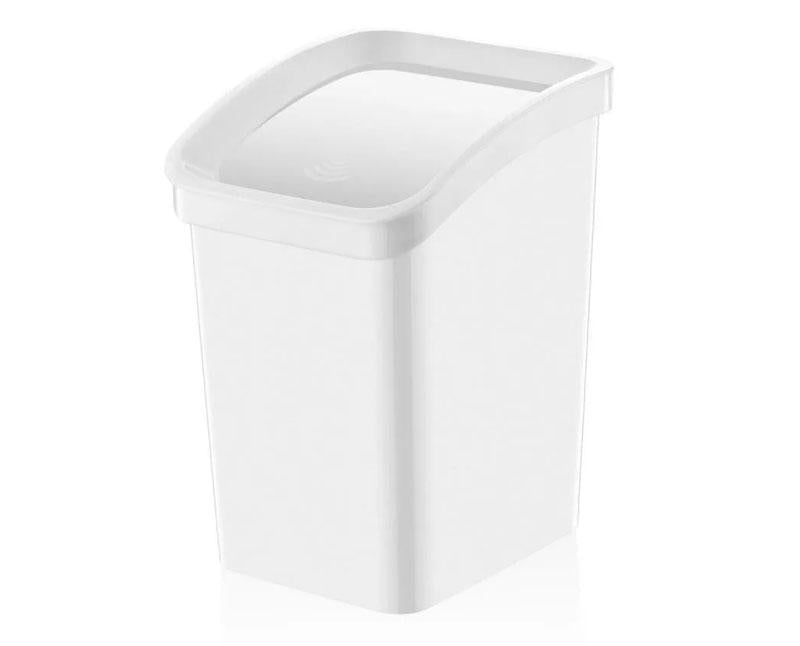 Műanyag Smart Click billenőfedeles szemetes, fehér, 12 l