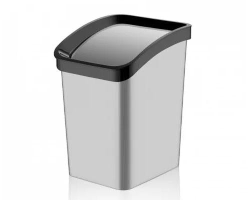 Műanyag smart click szemetes, ezüst/fekete 23 l Fő kép