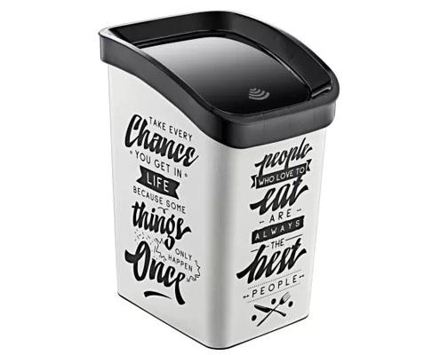 Műanyag smart click szemetes, fehér/fekete mintás felirattal GOGO 23 l Fő kép