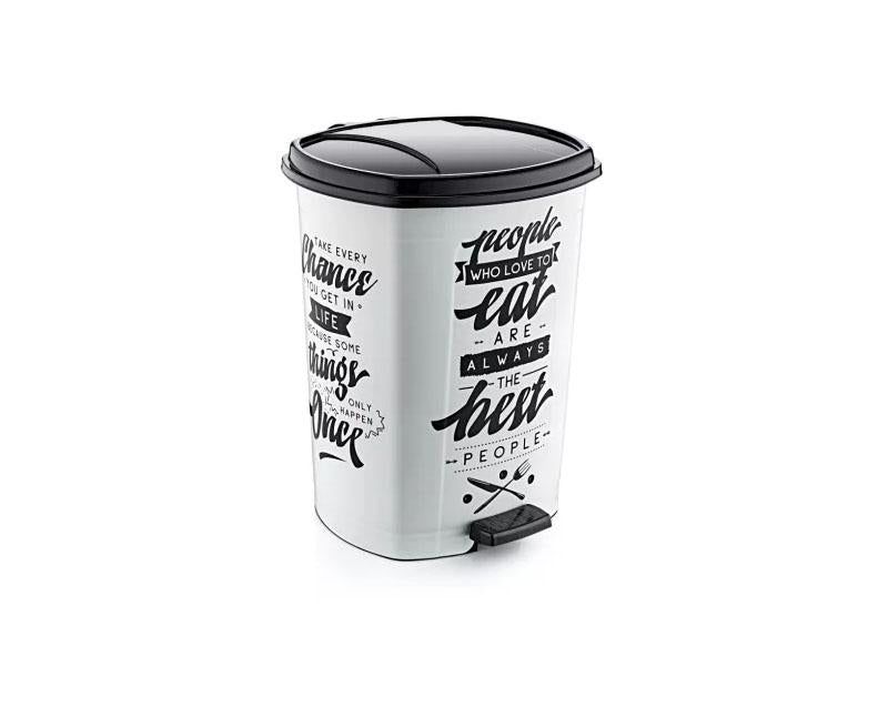 Műanyag smart click szemetes, fehér/fekete mintás felirattal GOGO 50 l Fő kép