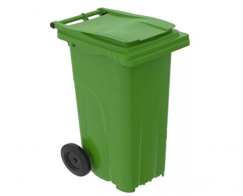 Műanyag szemetes kuka - kommunális hulladékgyűjtő zöld, 120 l Fő kép