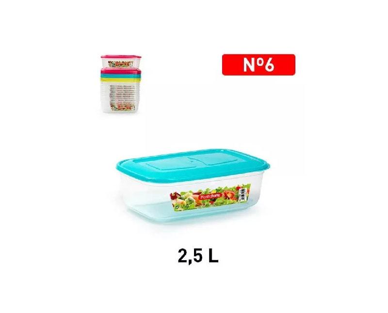 Műanyag szögletes ételtároló doboz 2,5 l