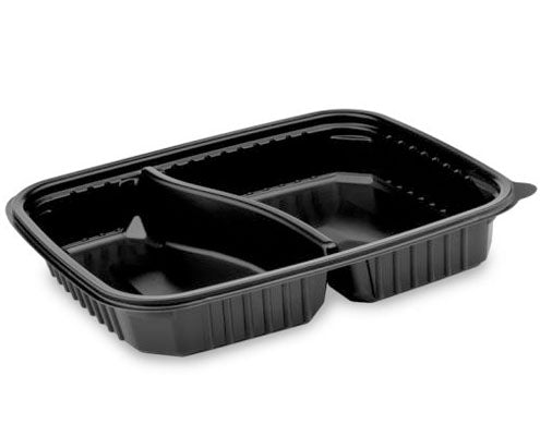 Ovál elviteles PP doboz kétrészes 1200 ml fekete Fő kép