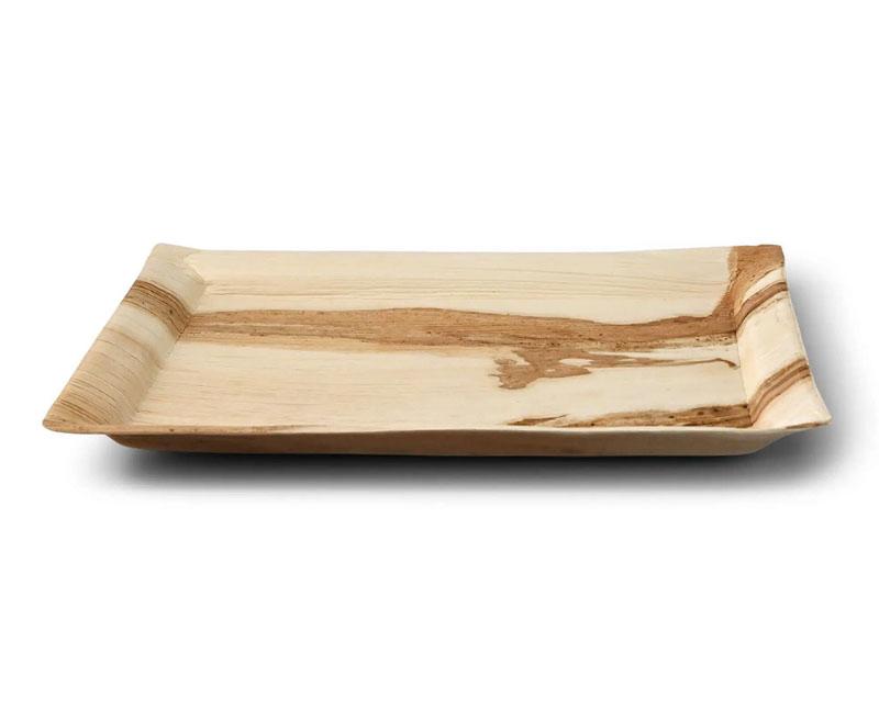 Pálmalevél catering tálca "Palmware", ovális, 3 személyes, 32,5 x 26,5 cm