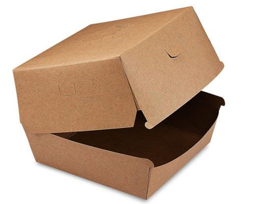 Környezetbarát papír hamburgeres doboz kraft 135 x 135 x 100 mm
