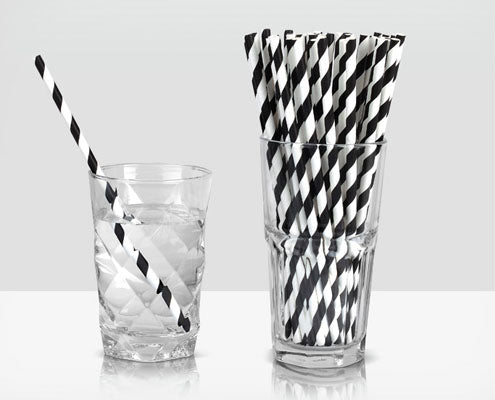 Papír szívószál koktél csíkos - környezetbarát 8 x 230 mm Fő kép