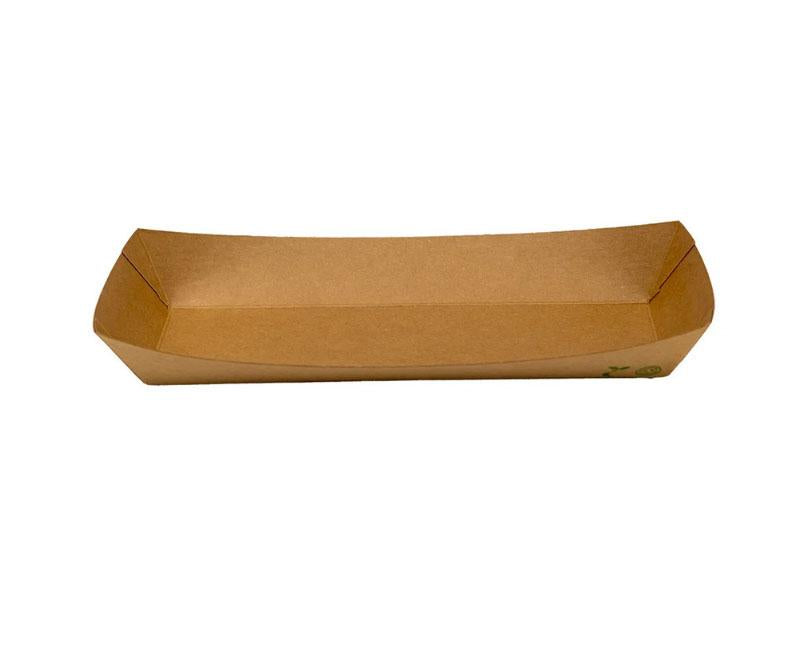 Papírtálka (csónak) kraft, hot-dog, 210 x 70 x 37 mm Fő kép