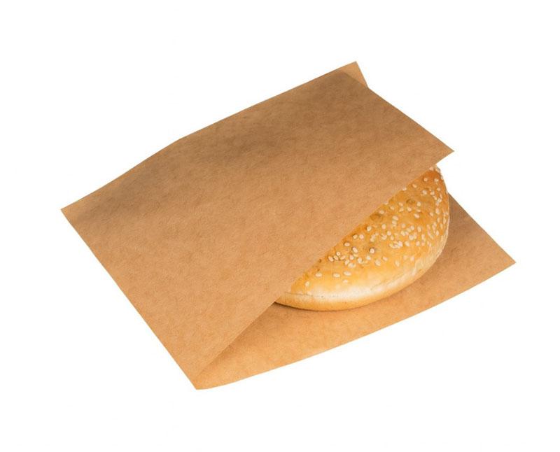 Pita/Hamburger papírtasak 18 x 18 cm kraft, 100% cellulóz