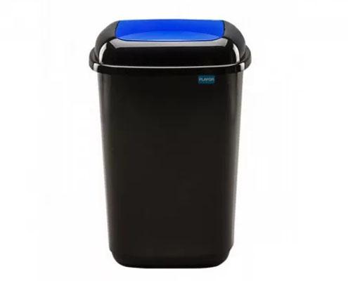 Plafor Quatro rugós billenő fedeles szemetes, fekete/kék, 45 l Fő kép
