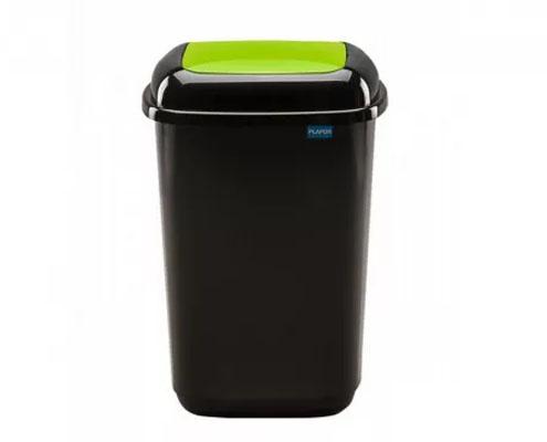 Plafor Quatro rugós billenő fedeles szemetes, fekete/zöld, 45 l Fő kép