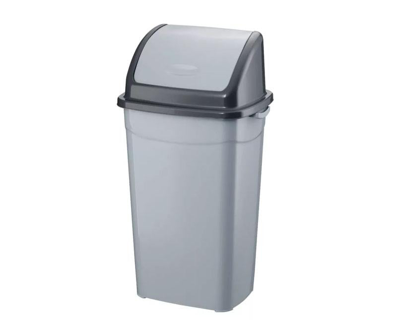 Planet billenőfedeles szemetes kuka, műanyag, szürke/antracit 70 l