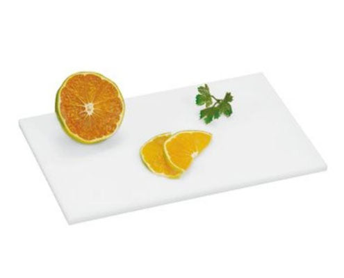 Polietilén fehér vágólap/vágódeszka csúszásmentes talppal 24,5 x 32,5 x 1 cm