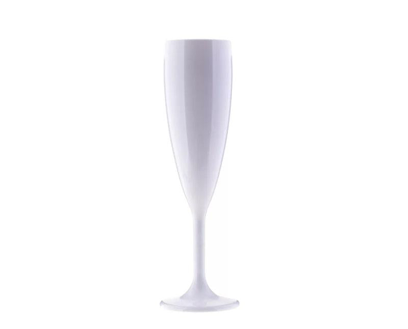 Polikarbonát törhetetlen pezsgős pohár, fehér, 180 ml