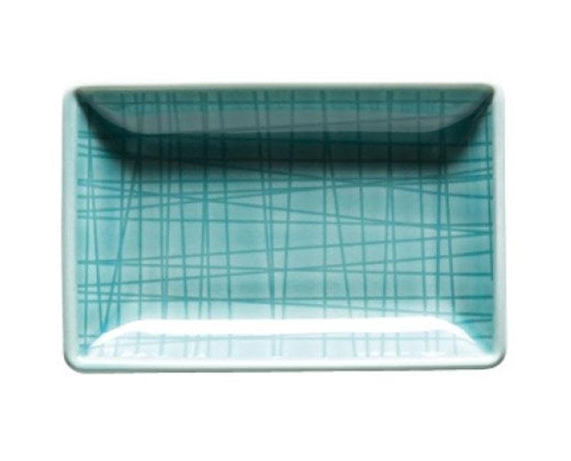 Rosenthal Mesh porcelán szögletes tányér kék színben - 10 x 7 cm Fő kép