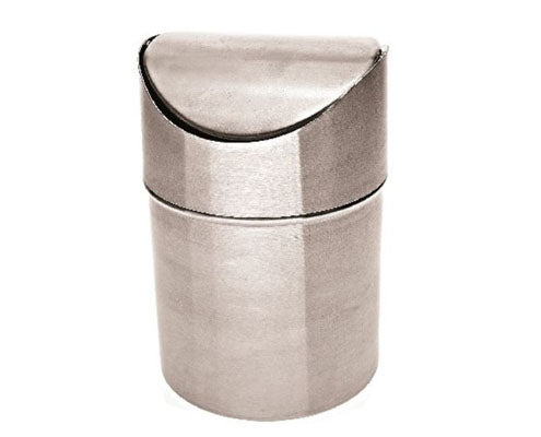 Rozsdamentes acél asztali szemetes kuka billenő tetővel 12 x 12 x 16 cm Fő kép